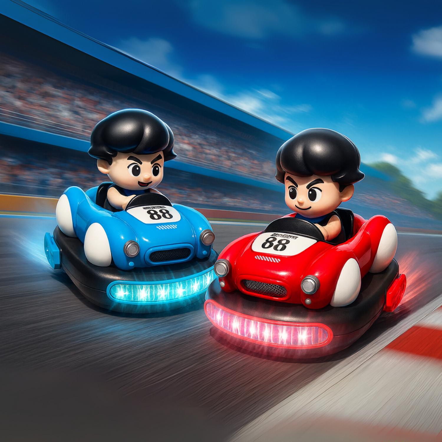 SET DE AUTITOS CHOCADORES A CONTROL REMOTO PILOTO BUMPER CAR - 3