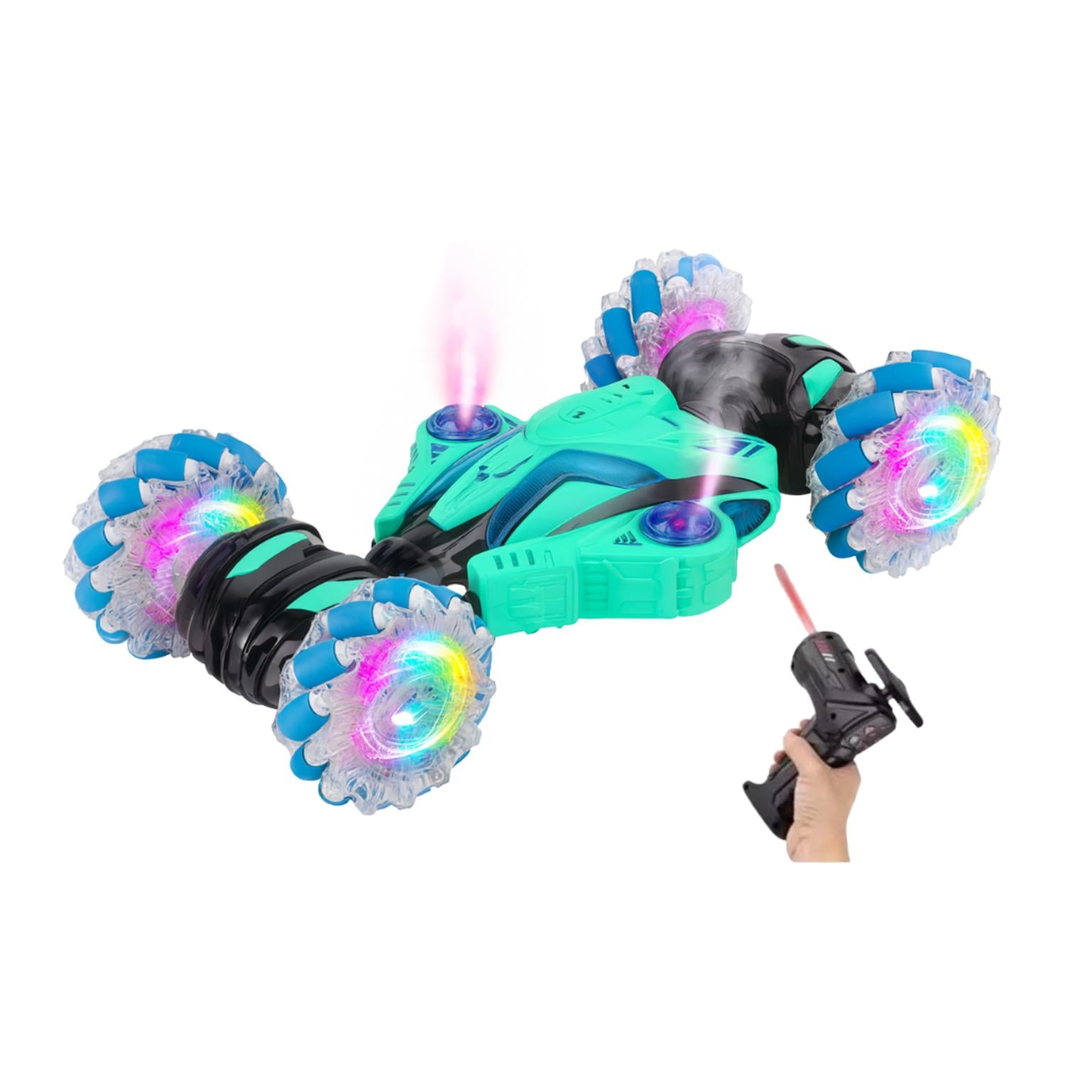 AUTO A CONTROL REMOTO LASER ACROBATICO CON VAPOR Y LUCES LED - 1