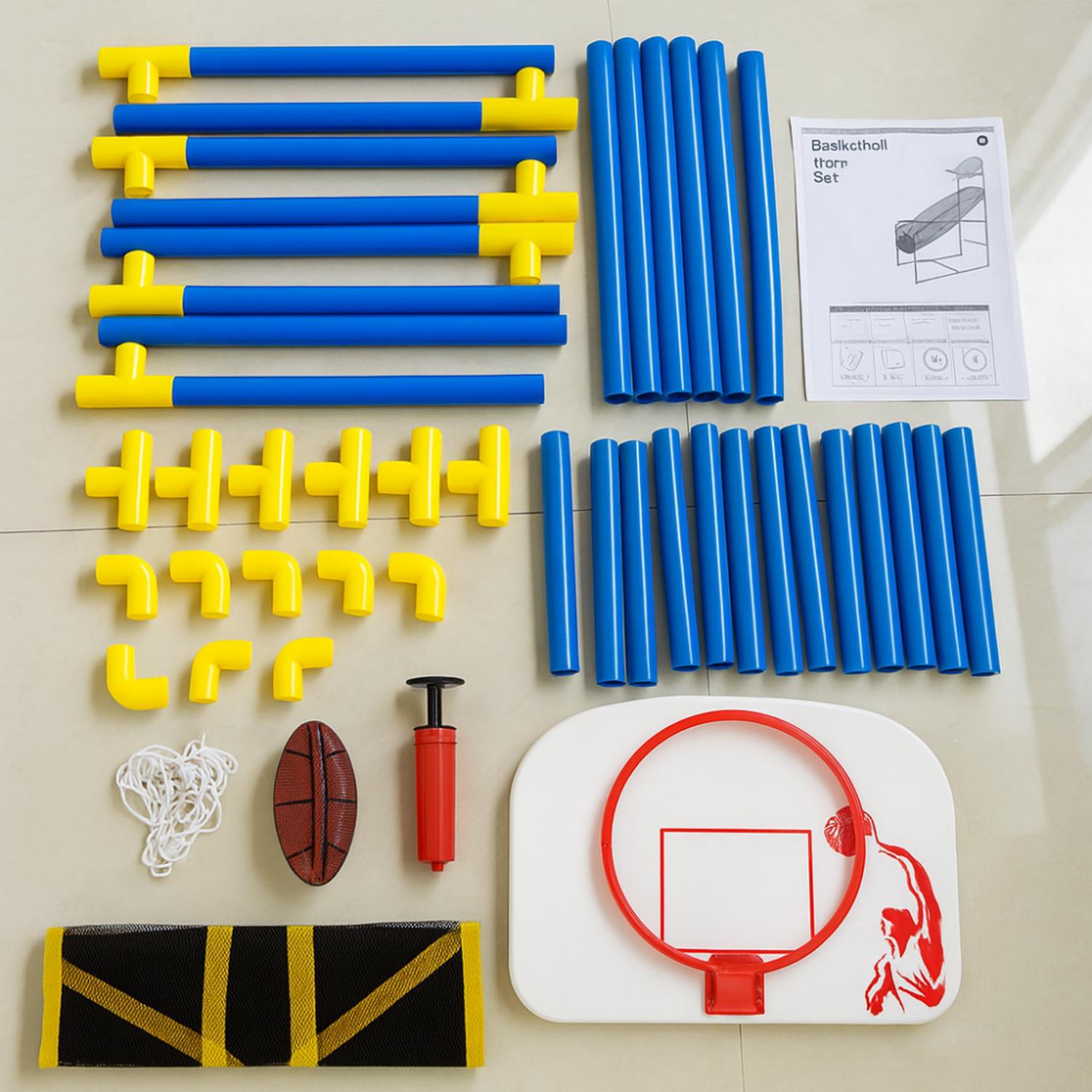 JUEGO DE BALONCESTO INFANTIL CON CANASTA INFLADOR Y PELOTA - 5