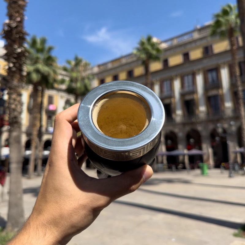 MATE IMPERIAL BORRAVINO DE CALABAZA CUERO LABRADO CON ALPACA TAMAÑO ESCUDO - 5