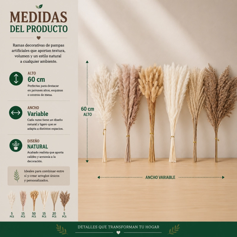 RAMO DE FLORES SECAS PAMPAS GRASS Y COLA DE ZORRO BOHO - 7