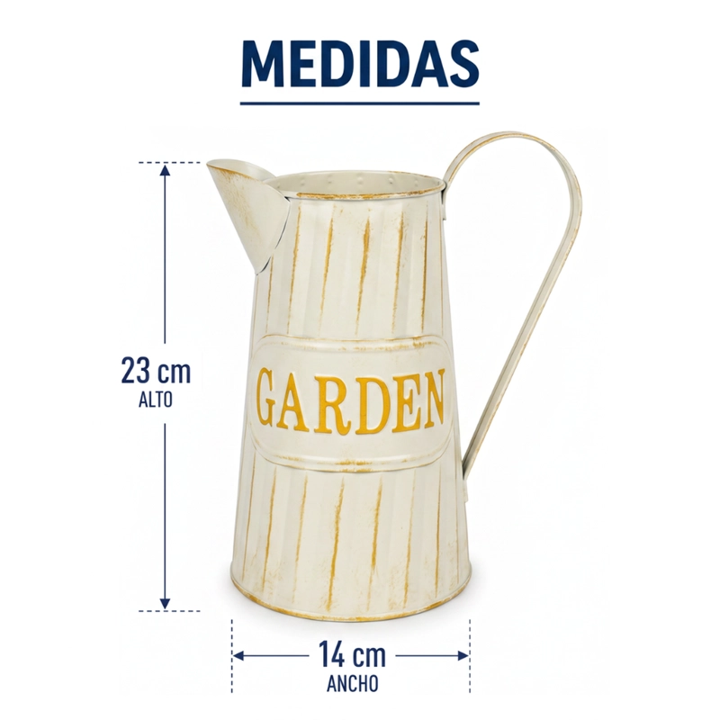 FLORERO METALICO TIPO JARRA DECORATIVO PARA FLORES GARDEN - 7
