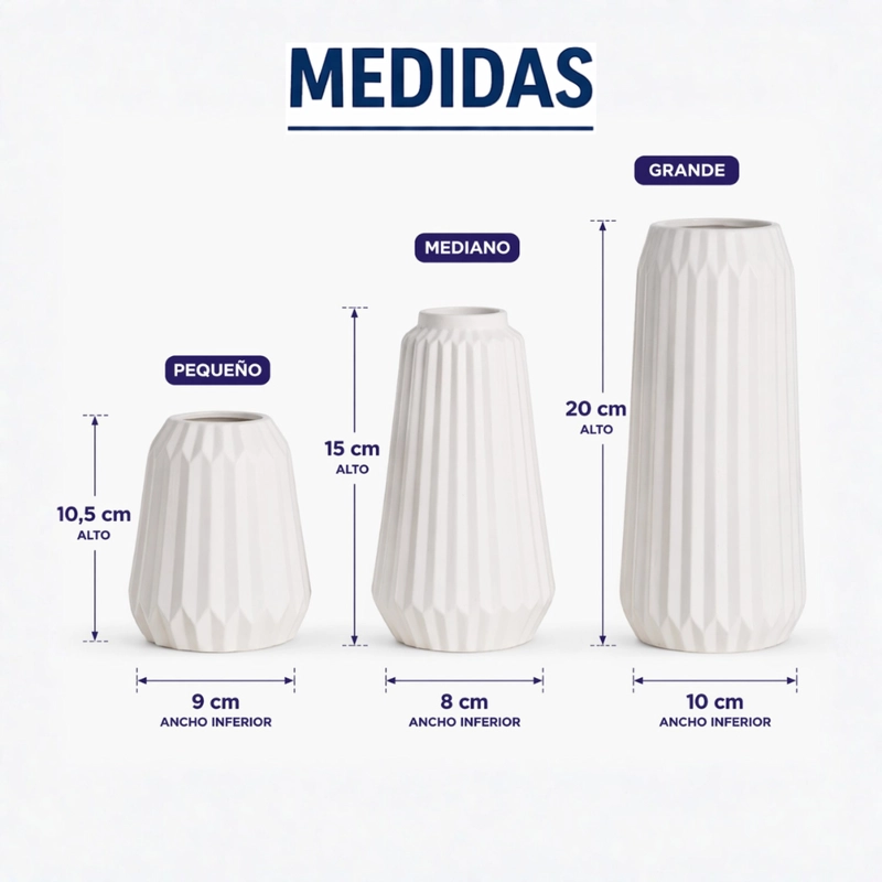 SET 3 FLOREROS DE CERAMICA MODERNOS MINIMALISTAS HOGAR - 9
