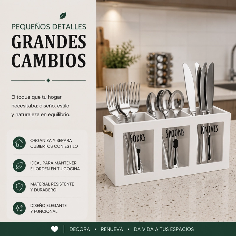 ORGANIZADOR DE SERVICIOS PORTA SERVICIOS CUBIERTOS DE COCINA - 4