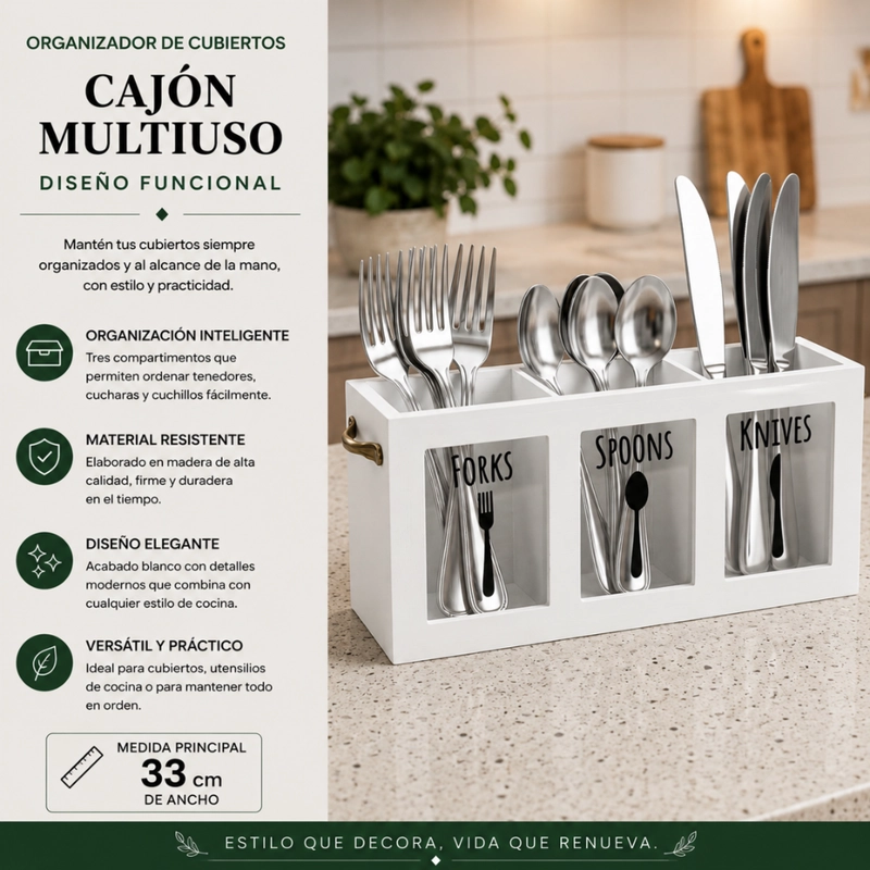 ORGANIZADOR DE SERVICIOS PORTA SERVICIOS CUBIERTOS DE COCINA - 5
