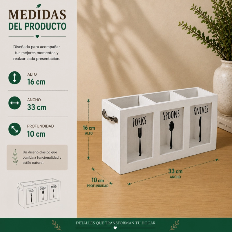 ORGANIZADOR DE SERVICIOS PORTA SERVICIOS CUBIERTOS DE COCINA - 7