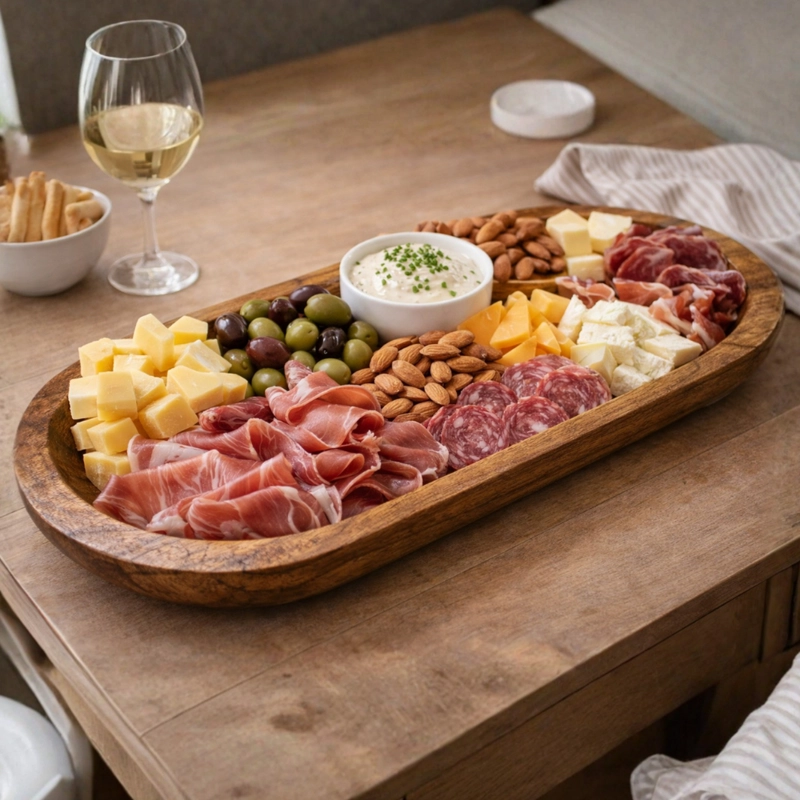 BANDEJA DE MADERA RUSTICA PREMIUM MULTIUSO DECORATIVA M - 2