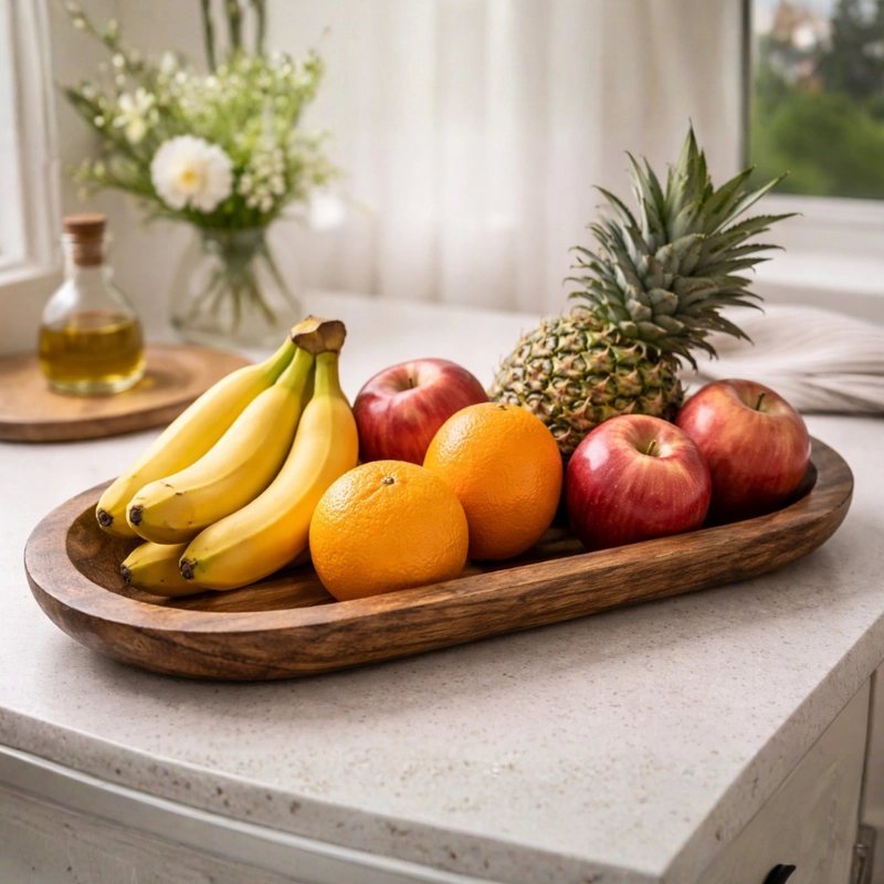 BANDEJA DE MADERA RUSTICA PREMIUM MULTIUSO DECORATIVA M - 3