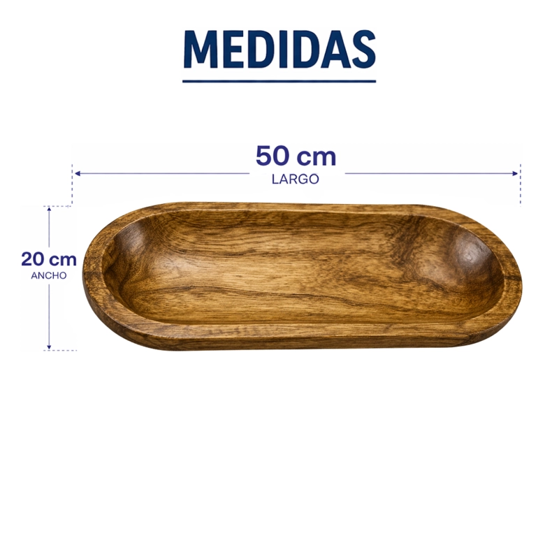 BANDEJA DE MADERA RUSTICA PREMIUM MULTIUSO DECORATIVA M - 9