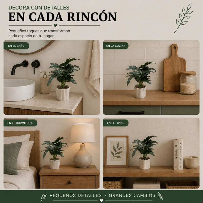 SET 3 PLANTAS ARTIFICIALES DECORATIVA ESTILO TROPICAL HOGAR - 6
