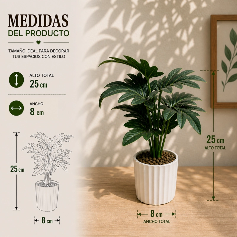 SET 3 PLANTAS ARTIFICIALES DECORATIVA ESTILO TROPICAL HOGAR - 7