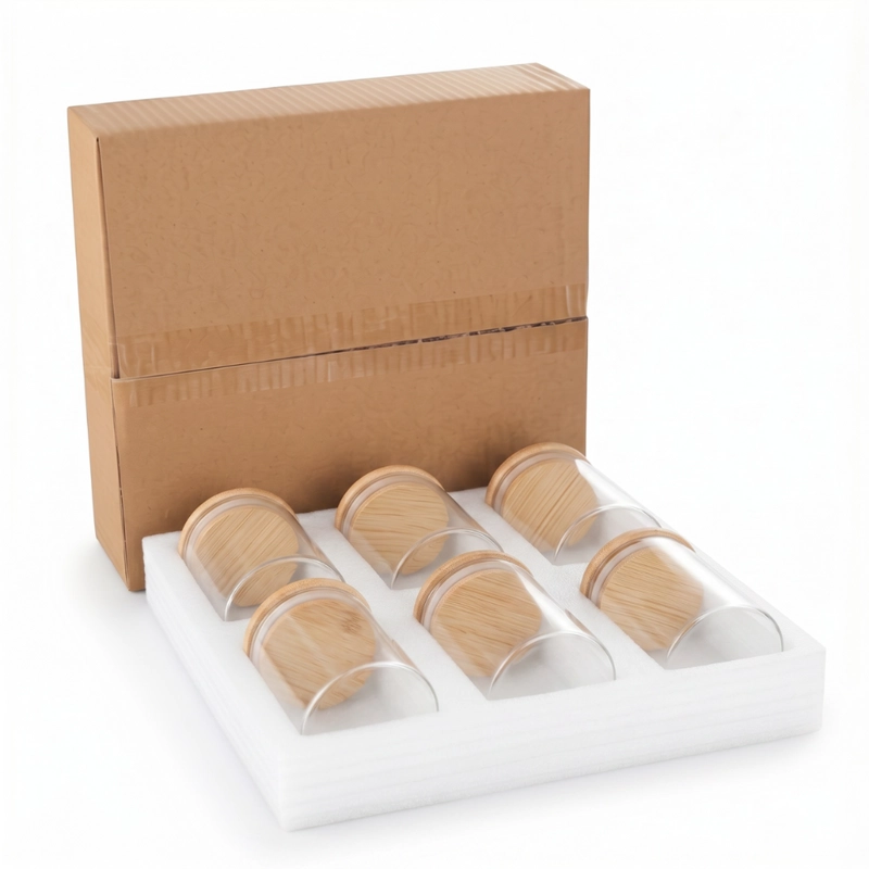 SET 6 FRASCOS DE ESPECIAS CONDIMENTOS CON TAPA BAMBU COCINA - 7