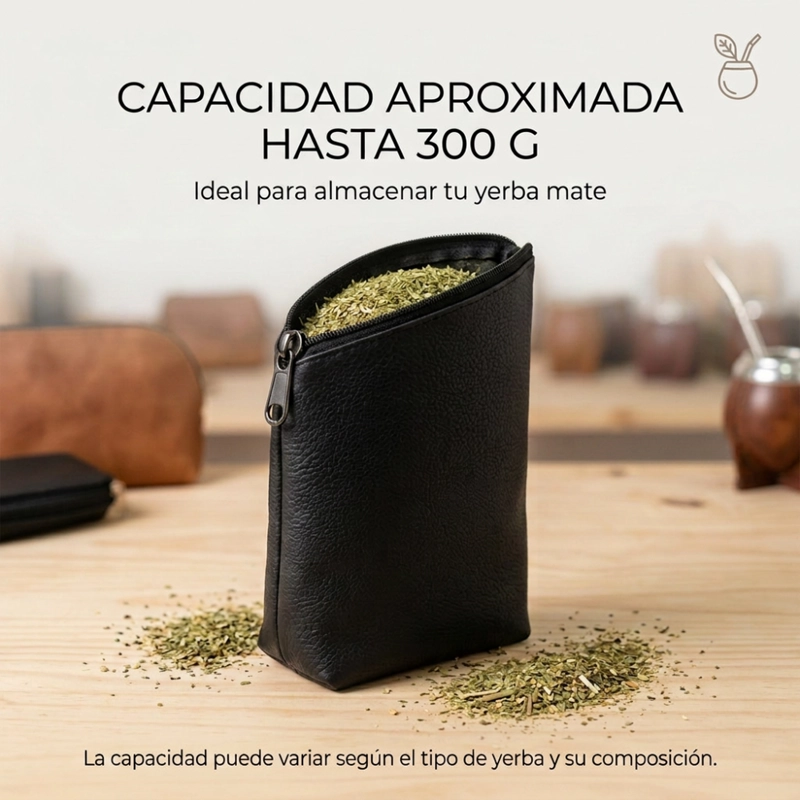 YERBERA ECOCUERO PREMIUM PARA YERBA MATE 300G CAPACIDAD - 8