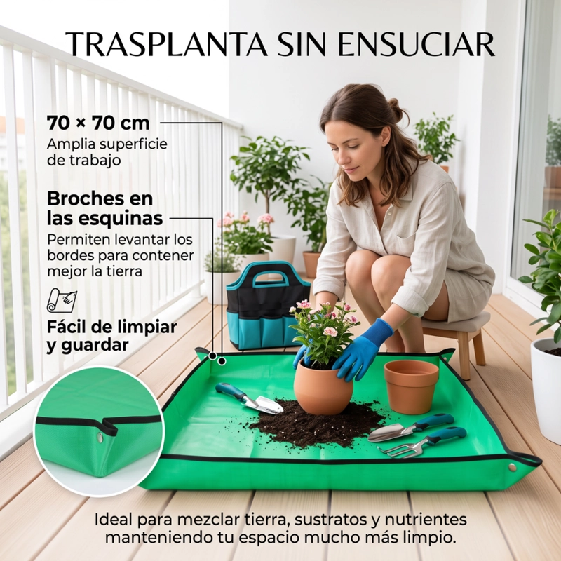 KIT HERRAMIENTAS JARDINERIA CON BOLSO GUANTES Y ACCESORIOS - 5
