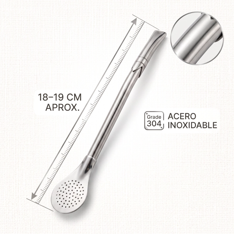 BOMBILLON PICO REY ACERO INOXIDABLE CON LIMPIADOR - 5