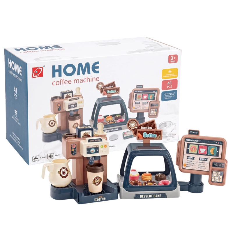 CAFETERIA INFANTIL CON CAJA CAFE Y ACCESORIOS JUEGO DE ROLES - 1