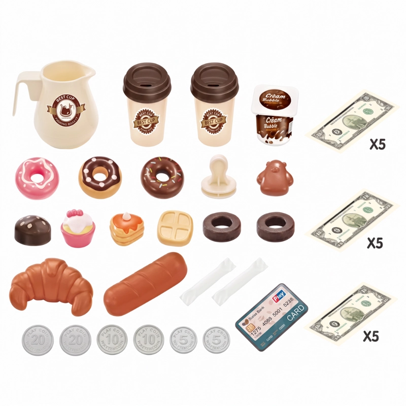 CAFETERIA INFANTIL CON CAJA CAFE Y ACCESORIOS JUEGO DE ROLES - 8