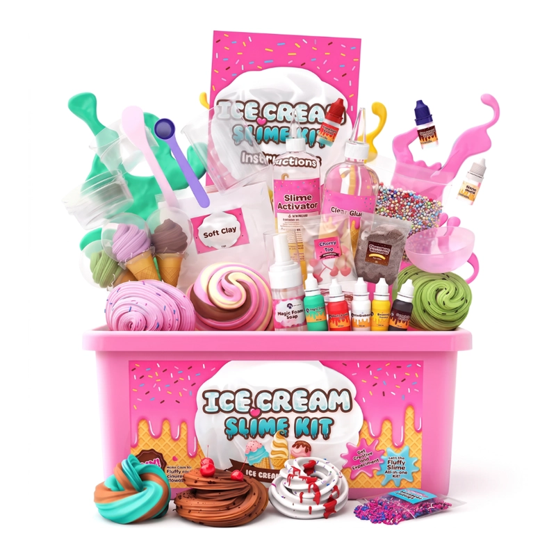 KIT PARA CREAR SLIME COMPLETO CON ACCESORIOS Y CAJA ORGANIZADORA - 1