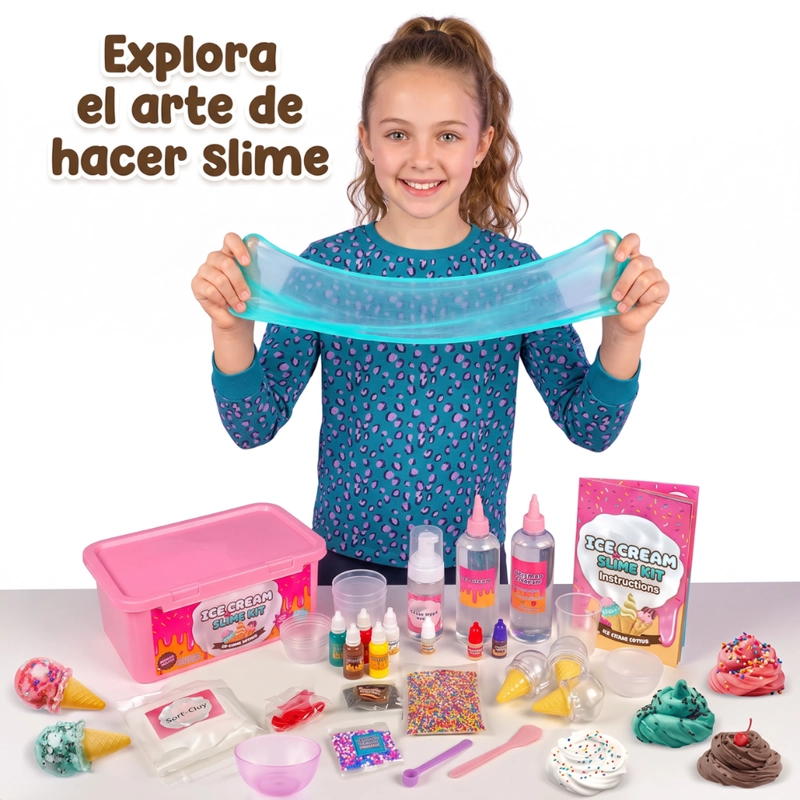 KIT PARA CREAR SLIME COMPLETO CON ACCESORIOS Y CAJA ORGANIZADORA - 2