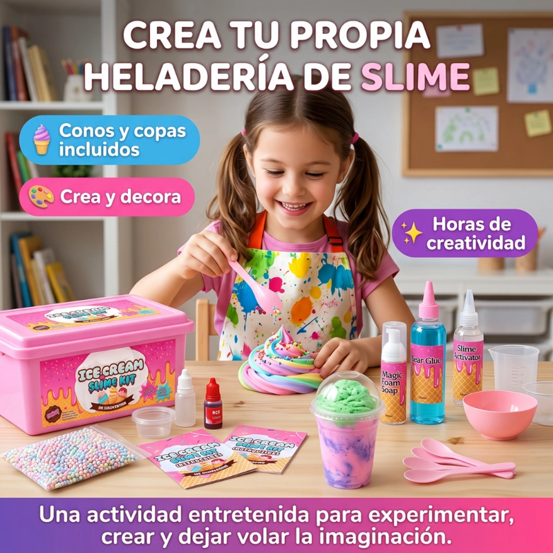 KIT PARA CREAR SLIME COMPLETO CON ACCESORIOS Y CAJA ORGANIZADORA - 4