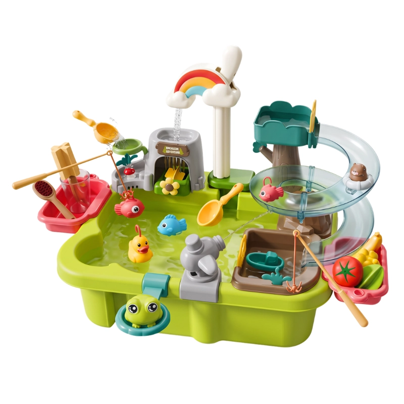 MESA DE AGUA INFANTIL CON LLAVE RECIRCULANTE TOBOGAN Y ACCESORIOS - 2