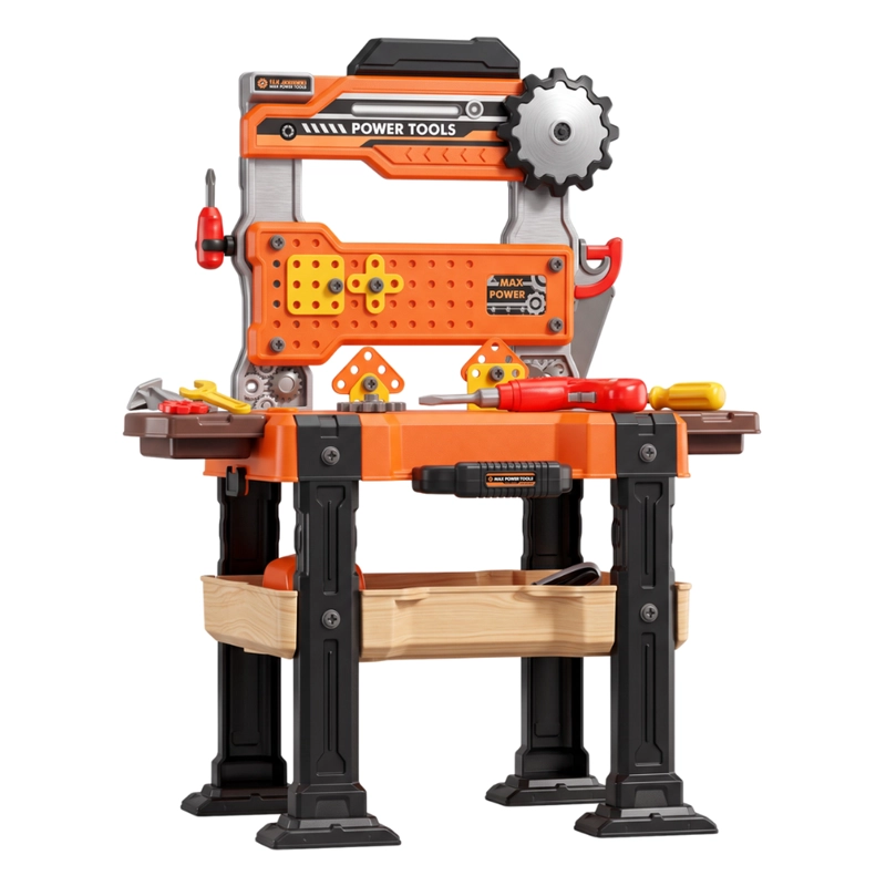 MESA DE HERRAMIENTAS INFANTIL MALETIN 154 PIEZAS CON ACCESORIOS - 1