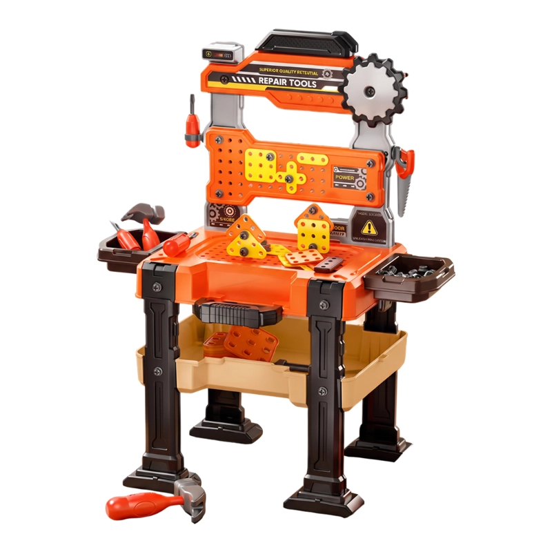 MESA DE HERRAMIENTAS INFANTIL MALETIN 154 PIEZAS CON ACCESORIOS - 2