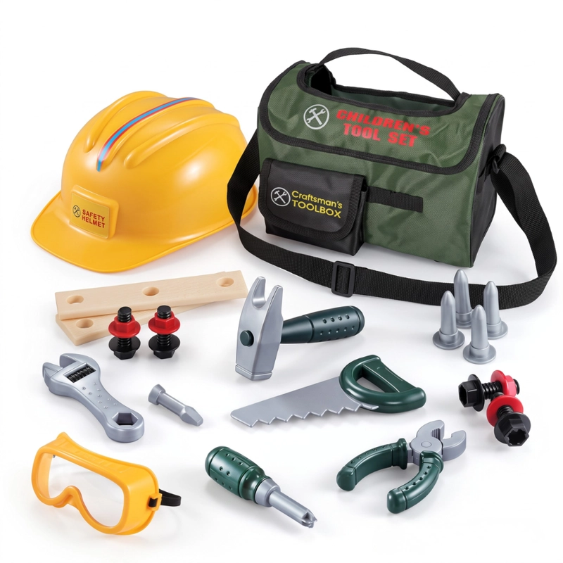 BOLSO HERRAMIENTAS INFANTIL REALISTA JUEGO CONSTRUCTOR CON ACCESORIOS - 1