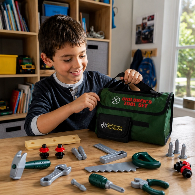 BOLSO HERRAMIENTAS INFANTIL REALISTA JUEGO CONSTRUCTOR CON ACCESORIOS - 2