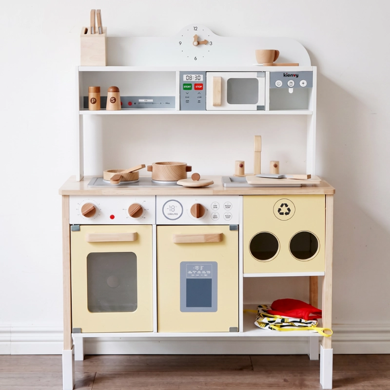 COCINA DE MADERA INFANTIL CON ACCESORIOS DIDACTICA PARA NIÑOS - 2