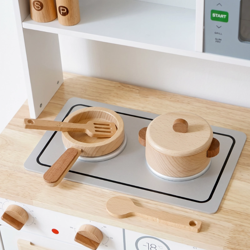 COCINA DE MADERA INFANTIL CON ACCESORIOS DIDACTICA PARA NIÑOS - 3