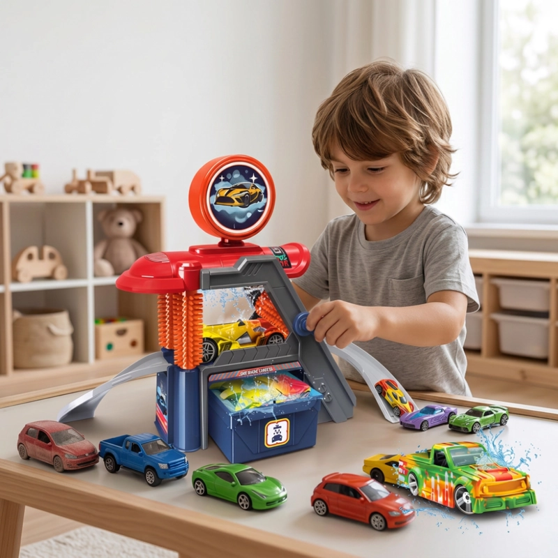 ESTACION LAVADO DE AUTOS JUGUETE CON PISTA Y ACCESORIOS INFANTIL - 2