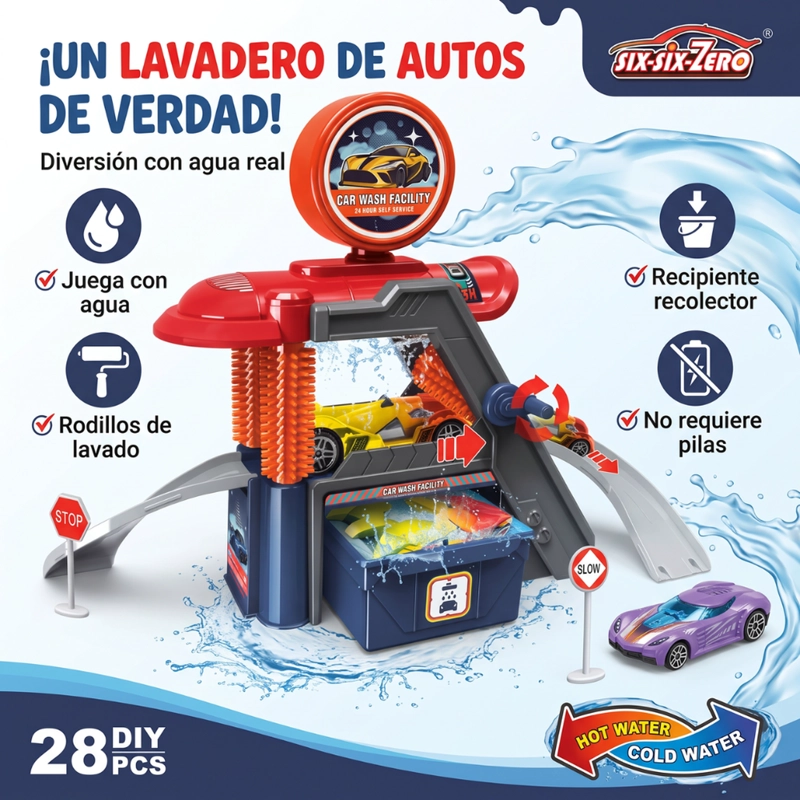 ESTACION LAVADO DE AUTOS JUGUETE CON PISTA Y ACCESORIOS INFANTIL - 4