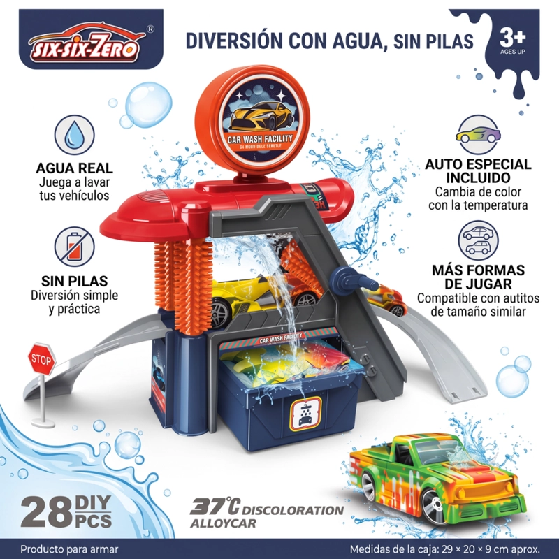 ESTACION LAVADO DE AUTOS JUGUETE CON PISTA Y ACCESORIOS INFANTIL - 8