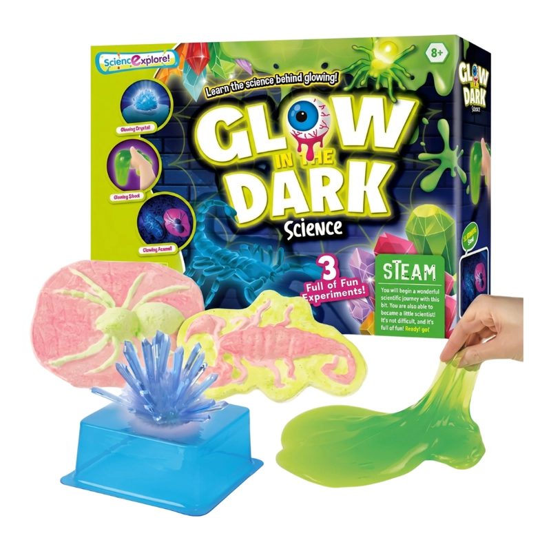 KIT EXPERIMENTO SLIME QUE BRILLA EN LA OSCURIDAD CIENCIA - 1