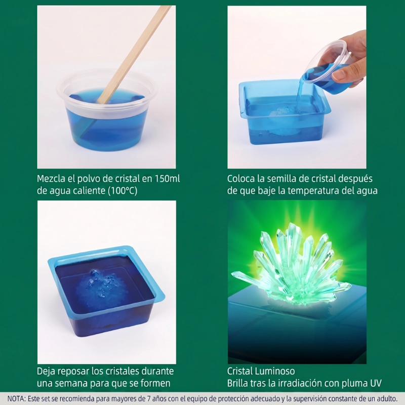 KIT EXPERIMENTO SLIME QUE BRILLA EN LA OSCURIDAD CIENCIA - 6