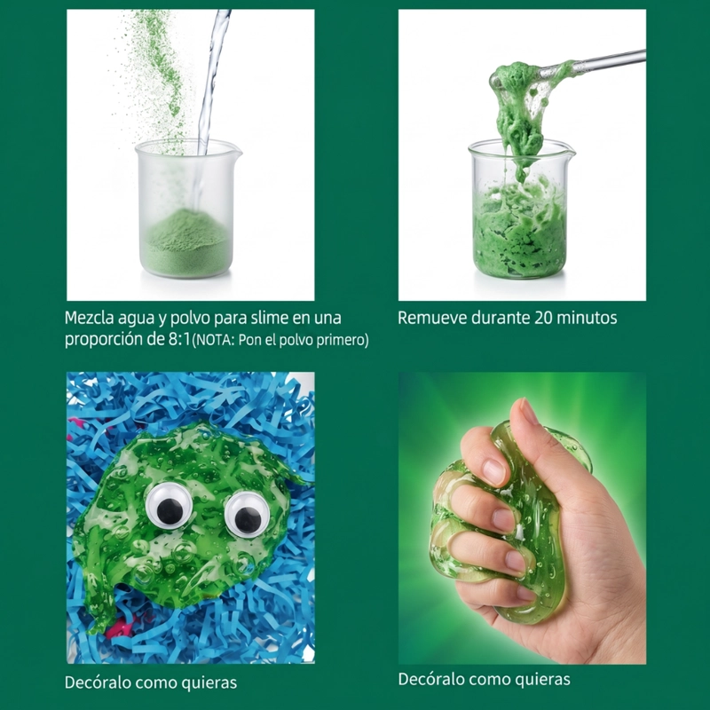 KIT EXPERIMENTO SLIME QUE BRILLA EN LA OSCURIDAD CIENCIA - 7