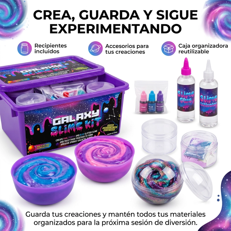 KIT PARA HACER SLIME COMPLETO CON ACCESORIOS Y MALETIN INFANTIL - 2