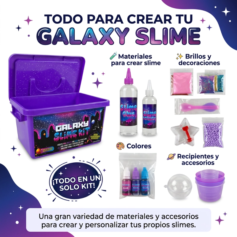 KIT PARA HACER SLIME COMPLETO CON ACCESORIOS Y MALETIN INFANTIL - 9