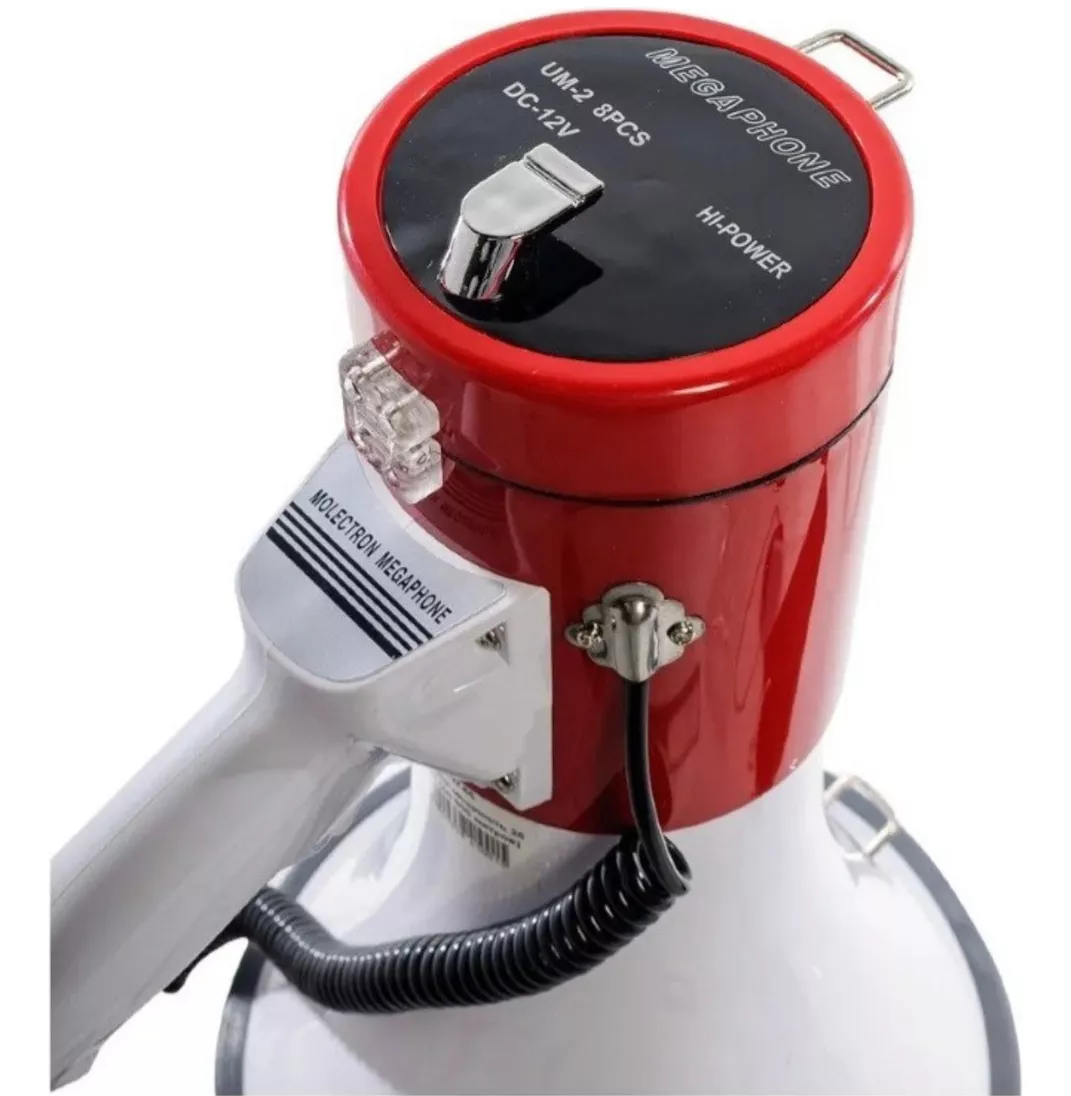MEGÁFONO PORTÁTIL 50W RECARGABLE CON PILAS - 4