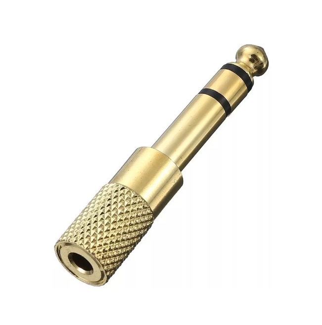 ADAPTADOR AUDIO PLUG 6.5 MACHO JACK 3.5 HEMBRA - 1