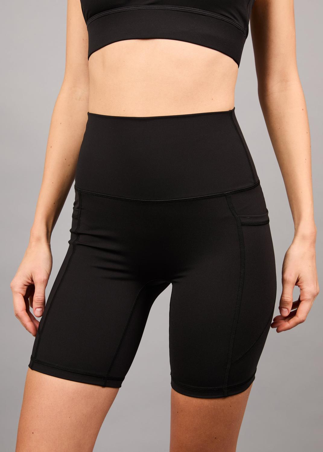 LEGGING MUJER THEA LIFE NYLON / SPANDEX BLACK CORTAS BOLSILLOS LATERALES AMBAR - 2