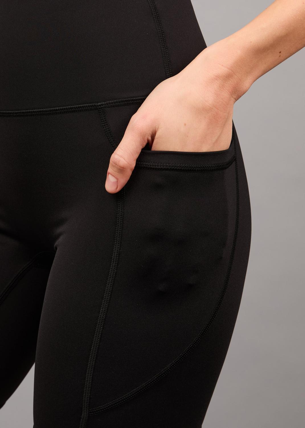 LEGGING MUJER THEA LIFE NYLON / SPANDEX BLACK CORTAS BOLSILLOS LATERALES AMBAR - 4