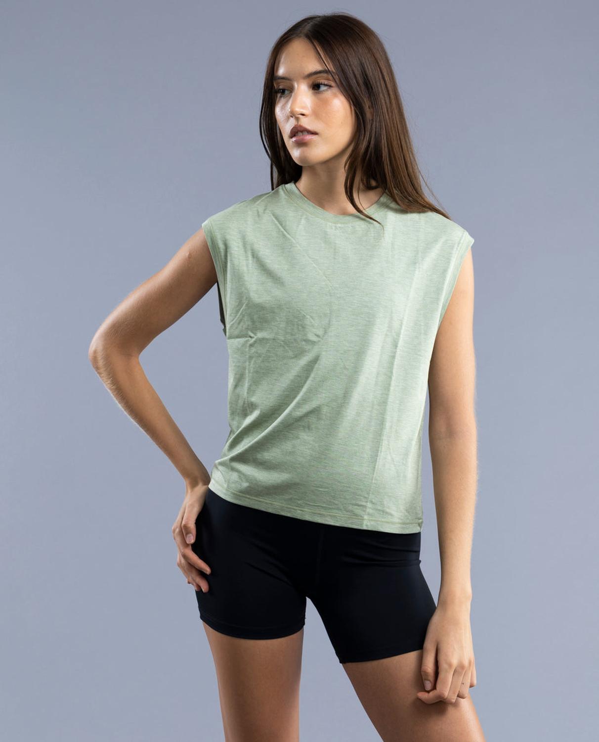 POLERA SIN MANGAS LIV GREEN MELANGE - 1