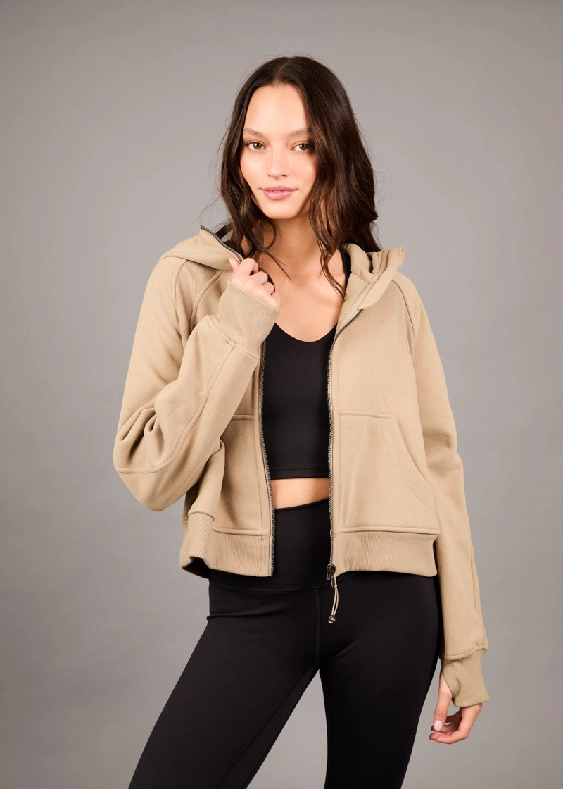 POLERON KISHAR KHAKI CON CAPUCHA - 2