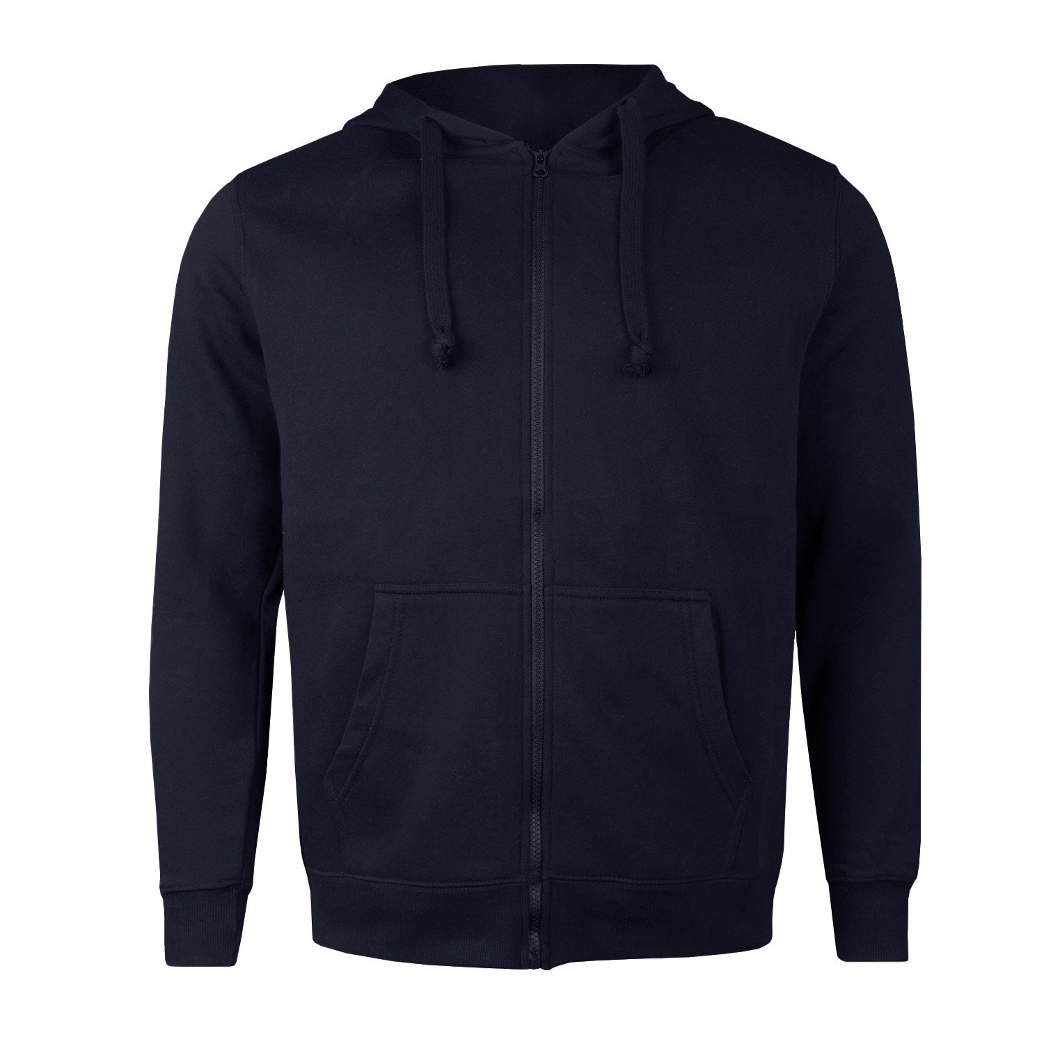 POLERÓN CANGURO CON CIERRE UNISEX AZUL MARINO - 1