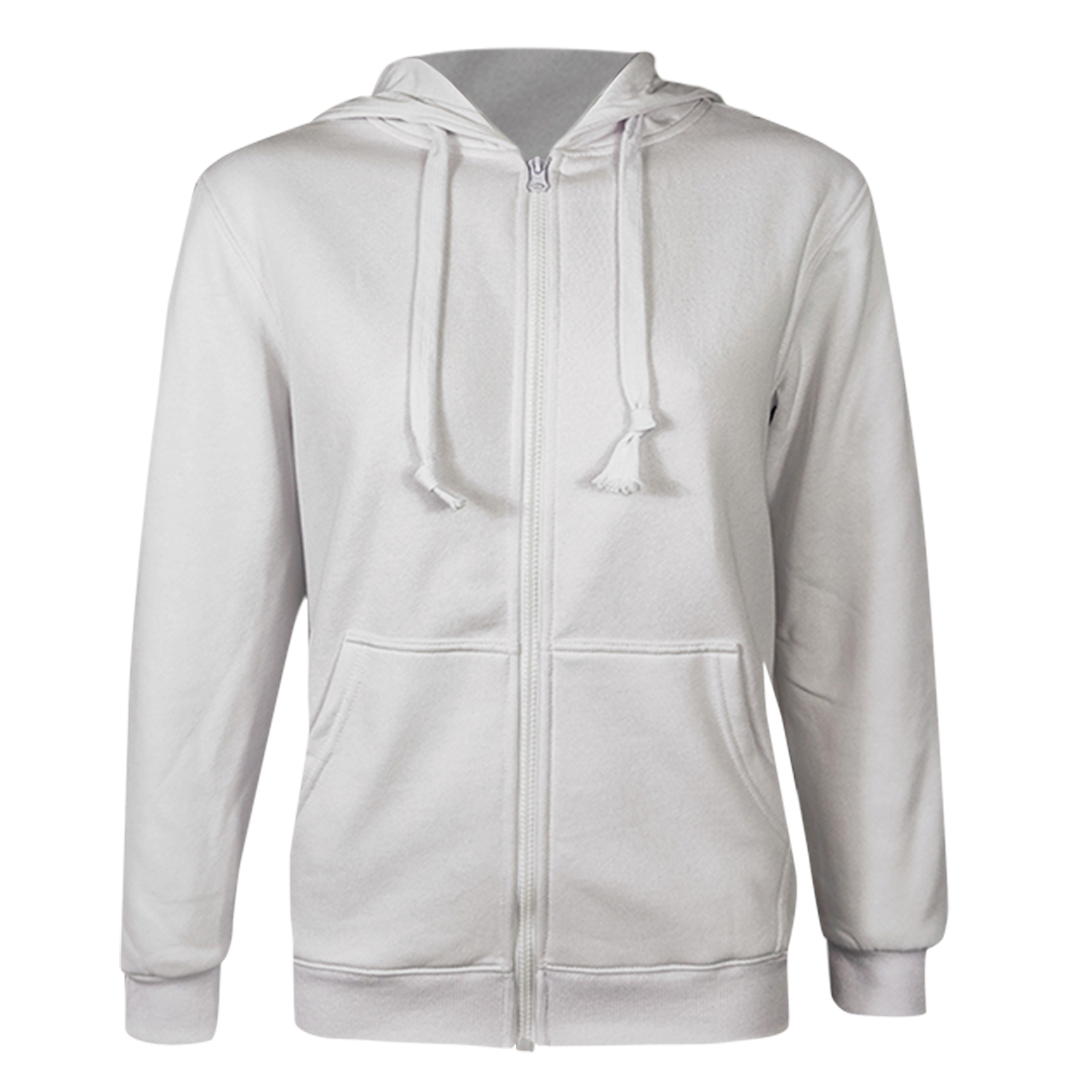POLERÓN CANGURO CON CIERRE UNISEX BLANCO - 1