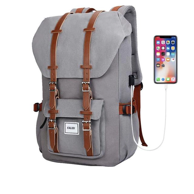 MOCHILA OUTDOOR CASUAL CON COMPARTIMIENTO LAPTOP CON USB GRIS - 2
