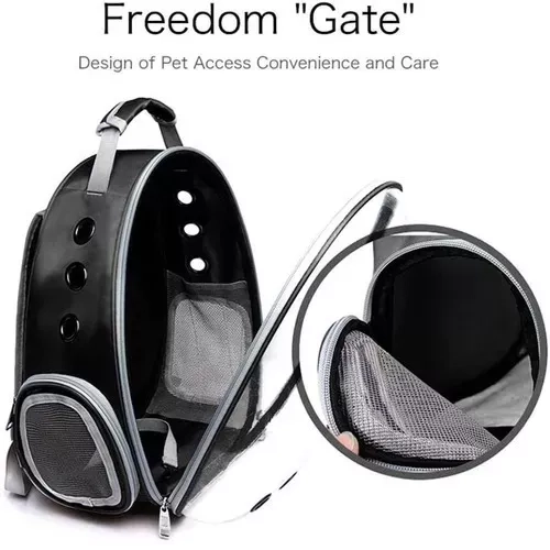 BOLSA DE VIAJE PARA MASCOTA MOCHILA TRANSPARENTE - 4