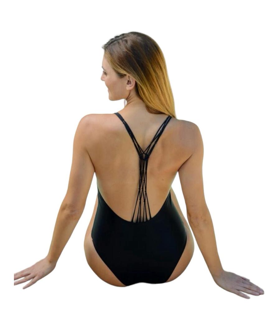TRAJE BAÑO MUJER AC MARE NEGRO TRENZADO - 3